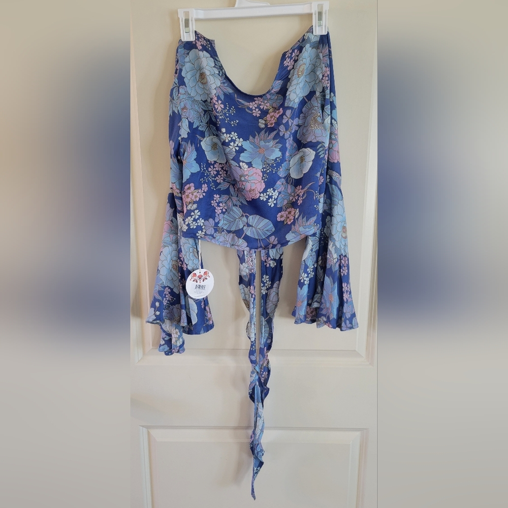 Nine Lives Bazaar Violet top in Bluebelle - Picture 9 of 10